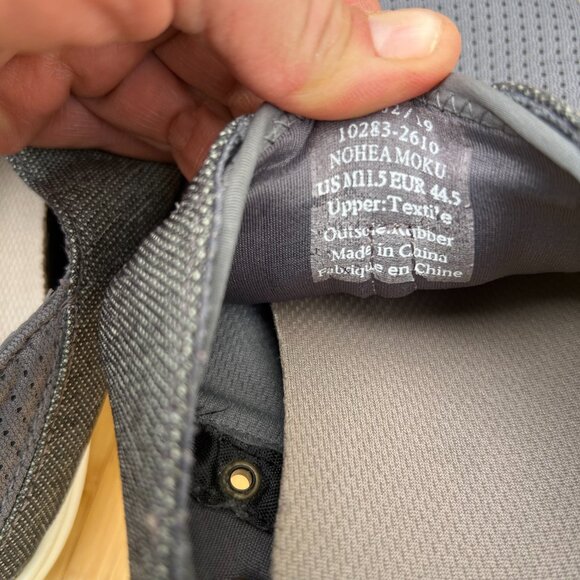 OluKai‎ Men's Nohea Moku Grey sneakers with drop heel grey perforated front 44.5 - Picture 7 of 12